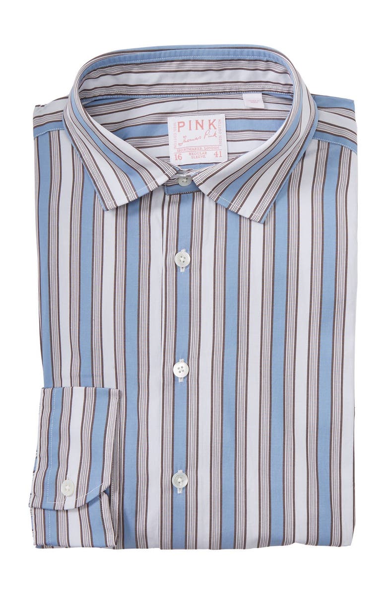 Thomas Pink Portland Vintage Stripe Print Dress Shirt, Main, color, 