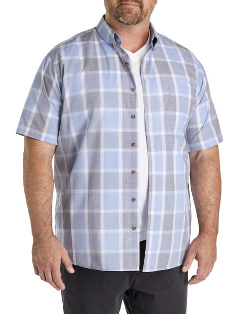 Big & Tall Easy-Care Large Plaid Sport Shirt
