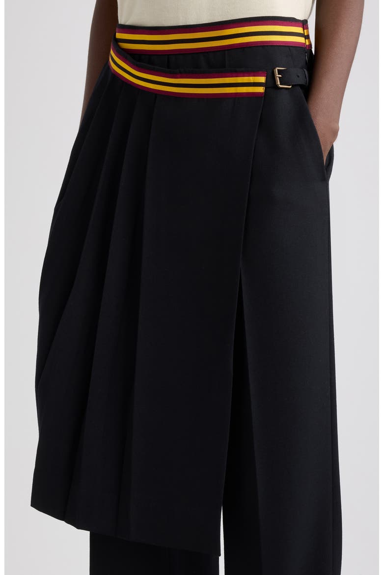 Prestona Serge Wool Twill Pants, Alternate, color, BLACK