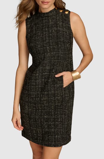 Donna Karan New York Tweed Sleeveless Sheath Dress | Nordstrom