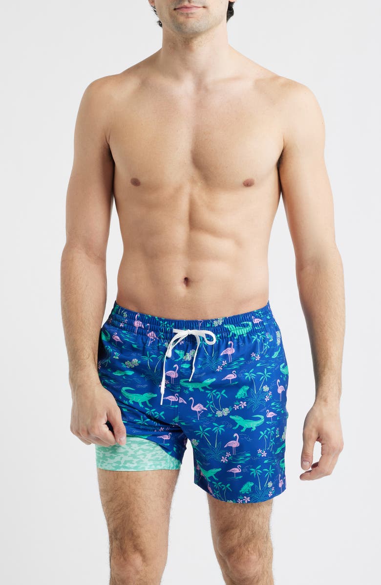 Chubbies The Swamp & Circumstance 5.5-Inch Swim Trunks, Alternate, color, Bright Blue