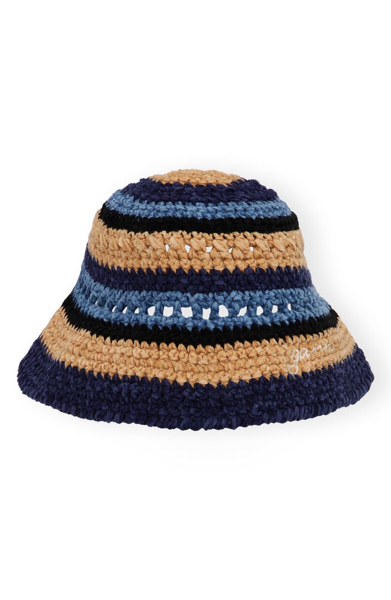 Ganni Crochet Mix Bucket Hat, Main, color, 