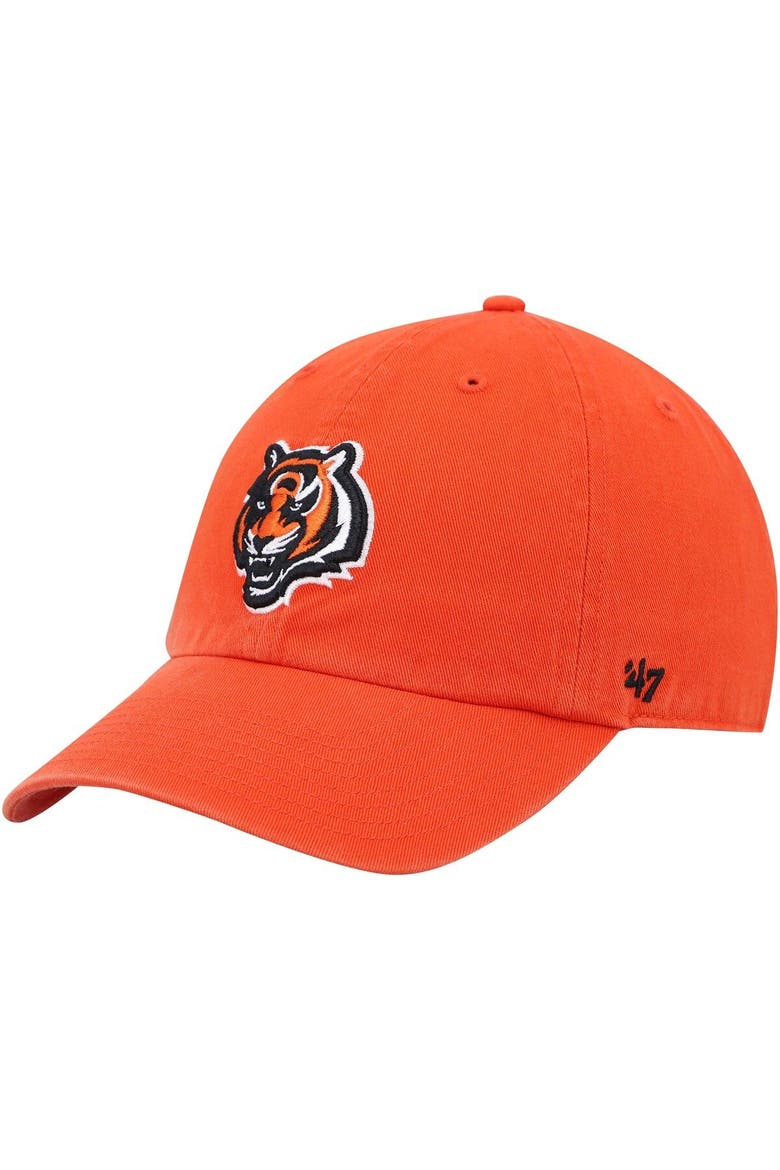 Men's '47 Orange Cincinnati Bengals Secondary Clean Up Adjustable Hat, Main, color, Orange