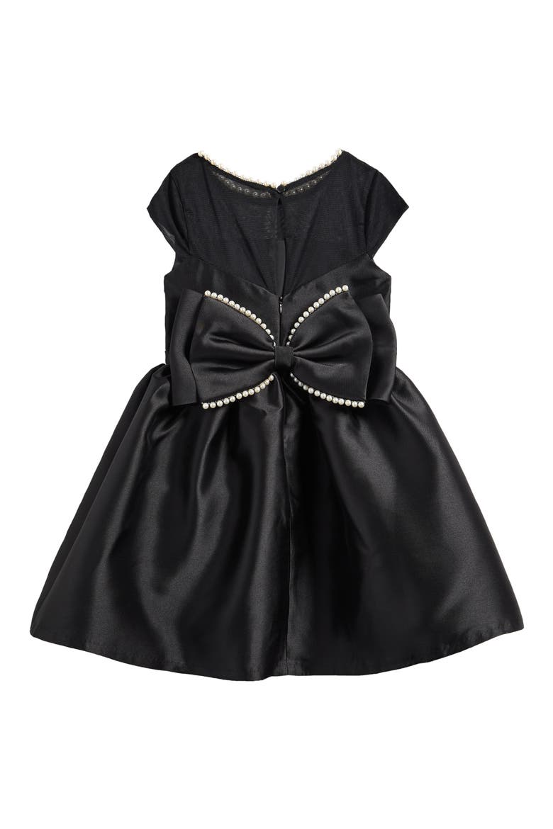 Kids' Illusion Neck Party Dress, Alternate, color, BLACK