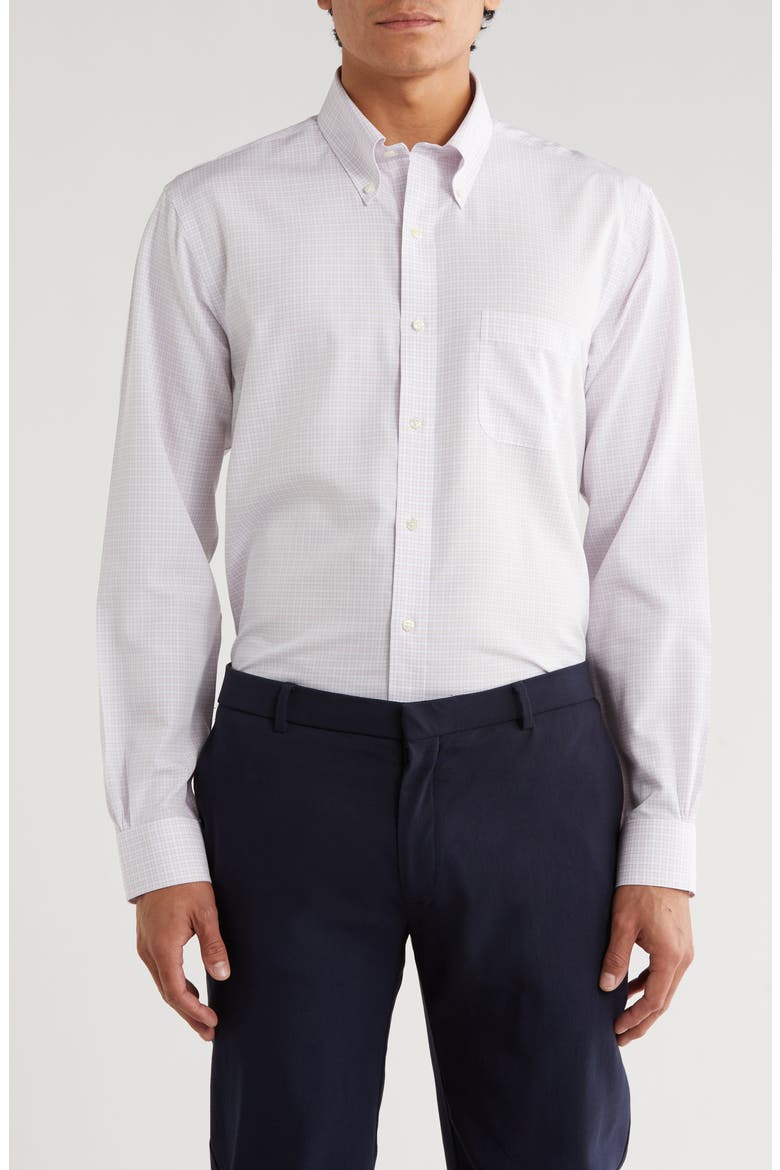 Regular Fit Check Non-Iron Cotton Button-Down Shirt, Main, color, CORALGRID
