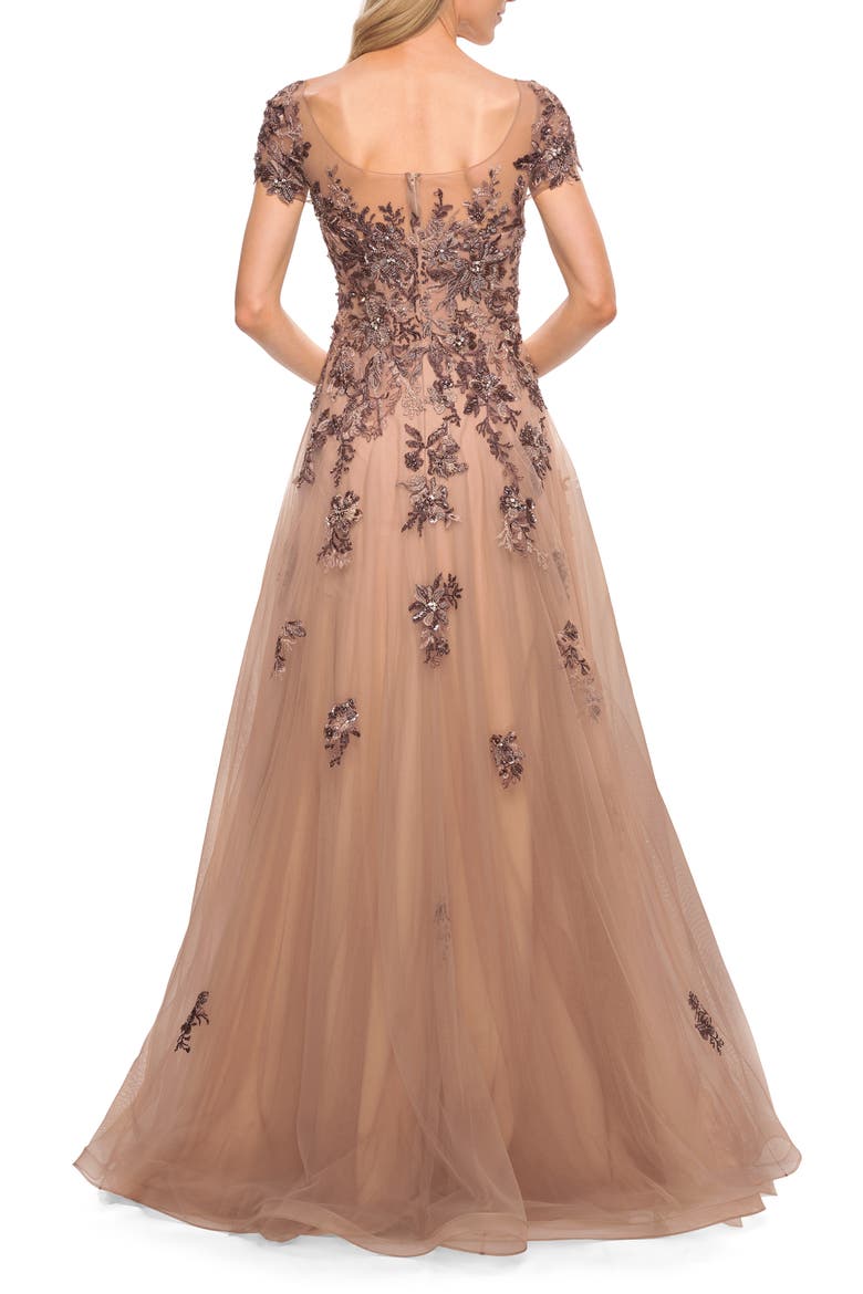 Gorgeous Beaded and Tulle A-line Gown, Alternate, color, COCOA