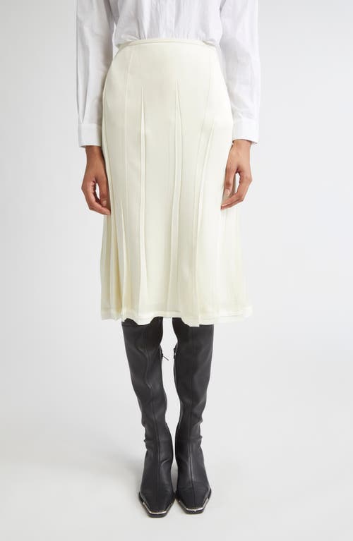 Jil Sander Envers Pleat Detail Raw Hem Satin Skirt