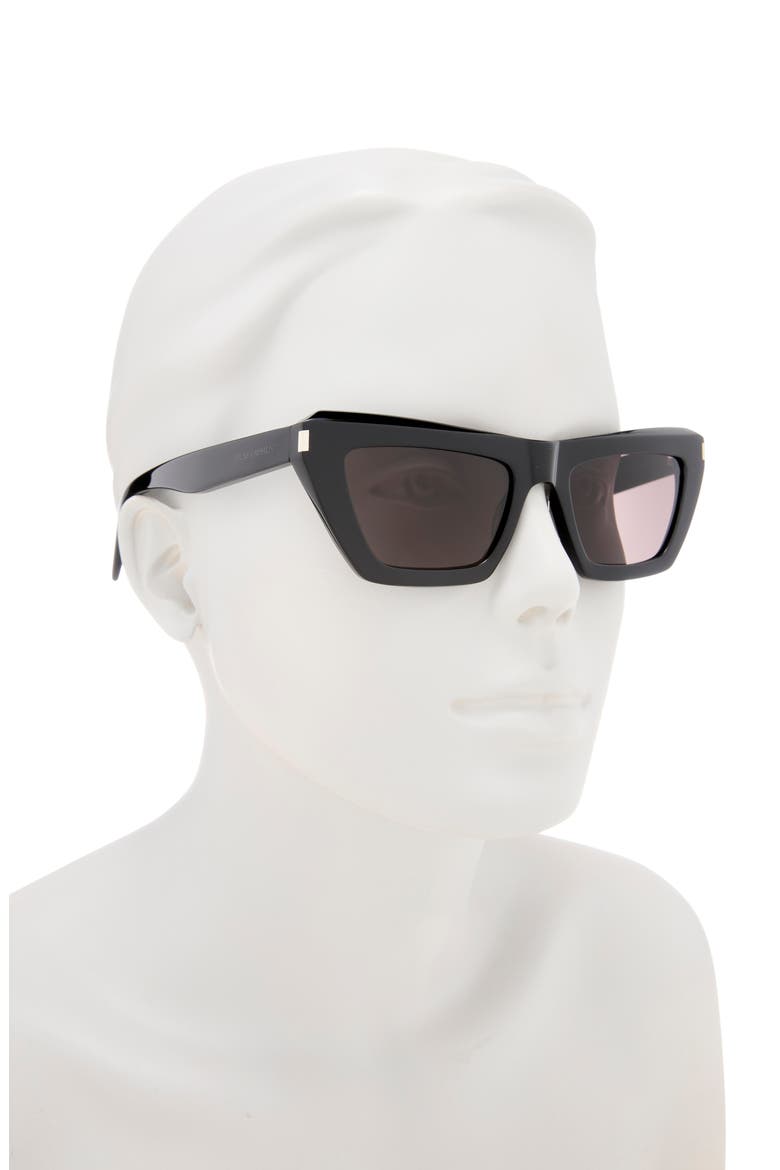 52mm Cat Eye Sunglasses, Alternate, color, BLACK BLACK BLACK