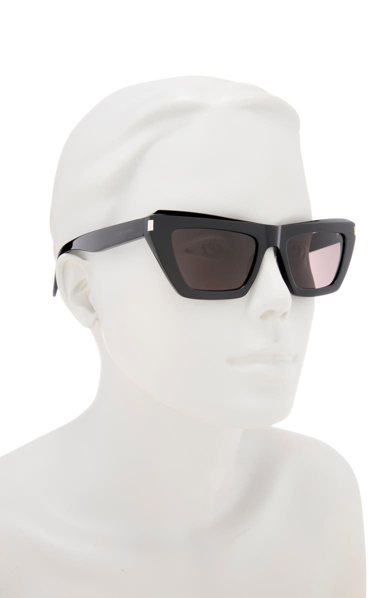 Saint Laurent 52mm Cat Eye Sunglasses, Alternate, color, Black Black Black