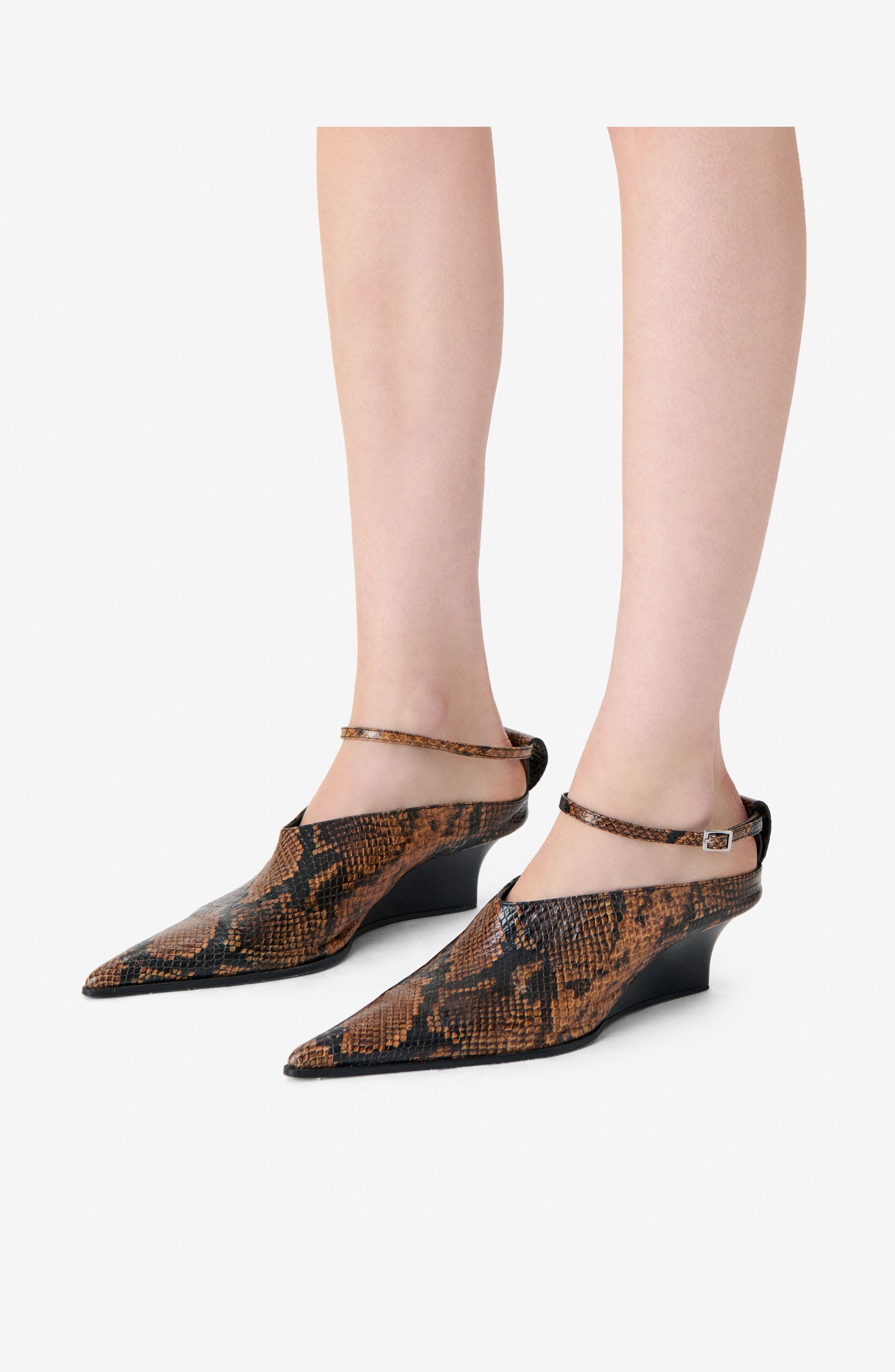 IRO Python Fauve Mule, Alternate, color, Black / Cognac