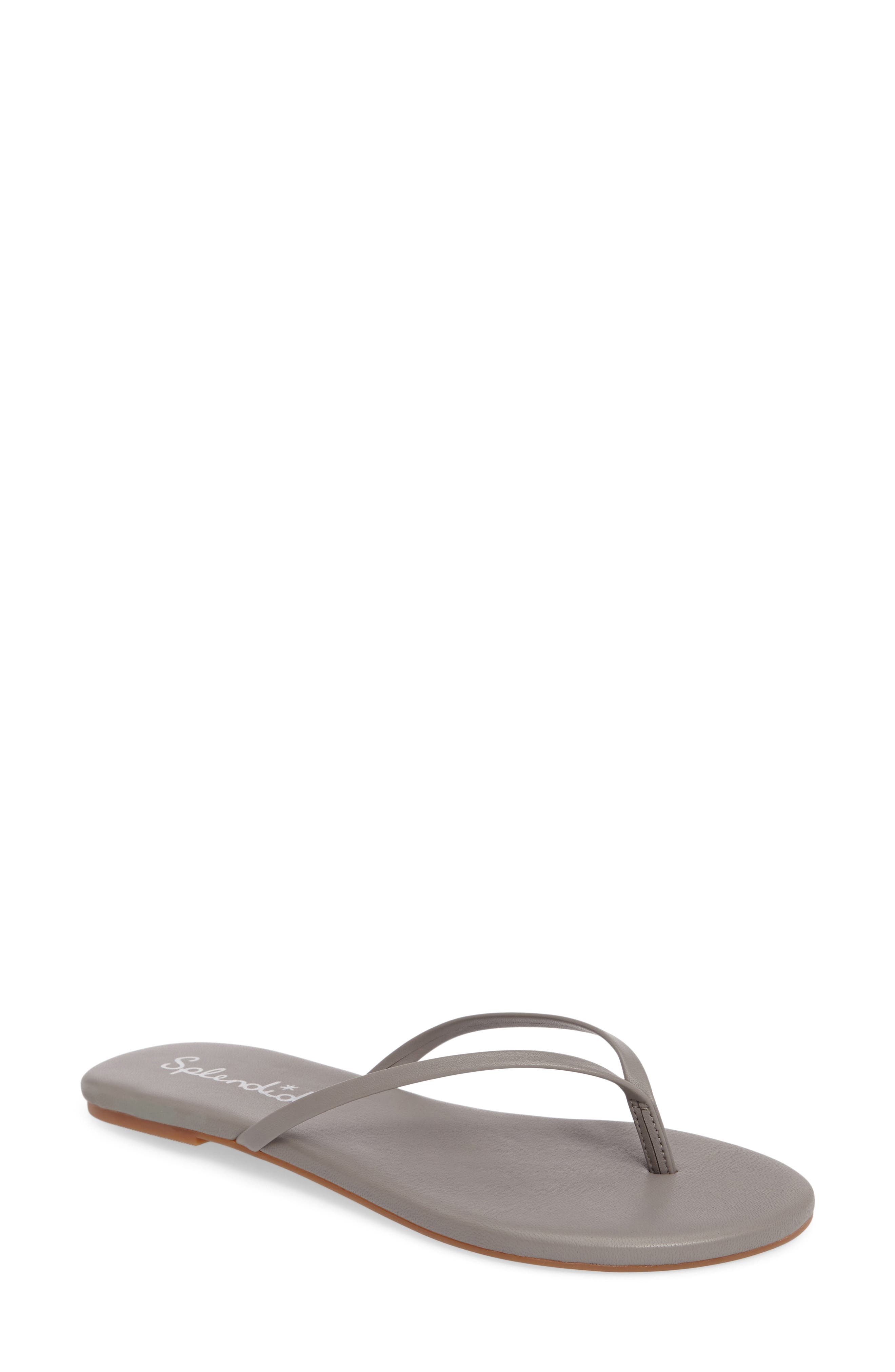 'Madrid' Flip Flop, Main, color, LIGHT GREY LEATHER