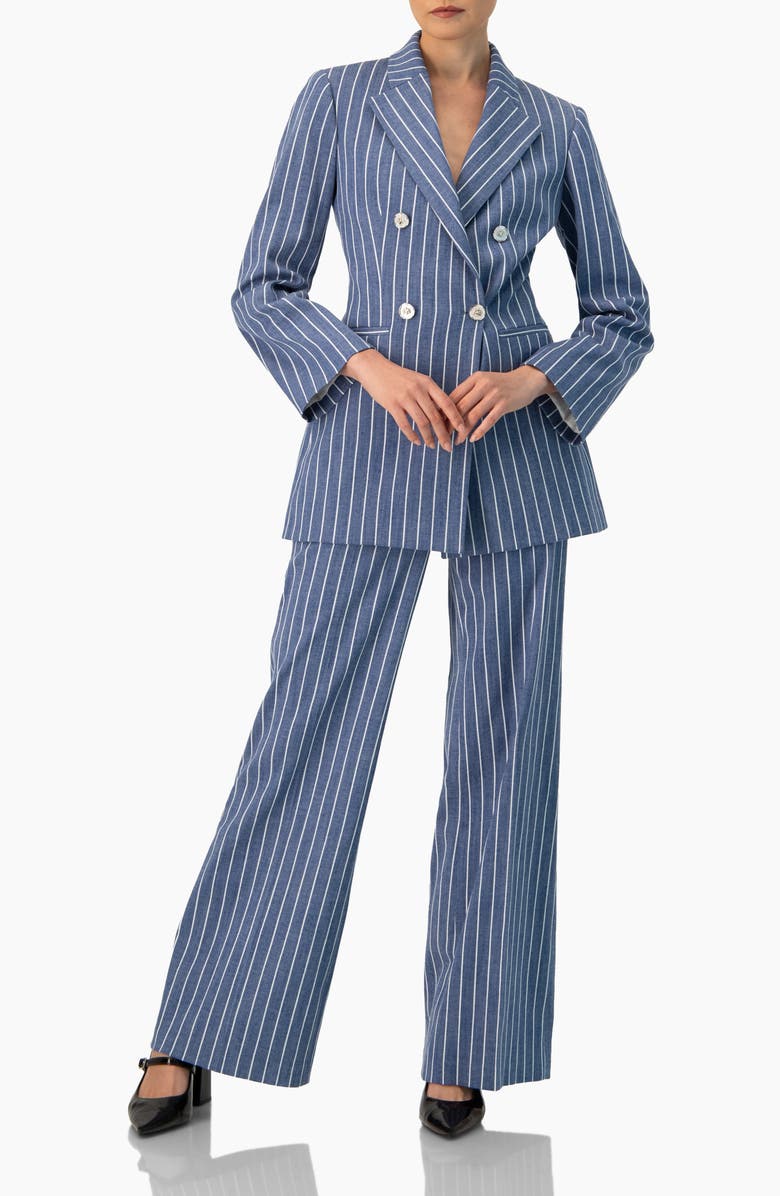 IVONNE Striped Wide-Leg Pants, Alternate, color, Blue