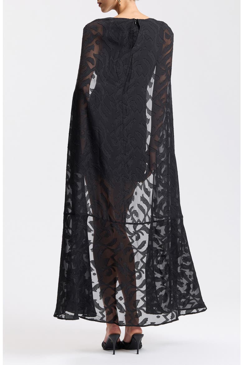 Cape Detail Minidress, Alternate, color, BLACK