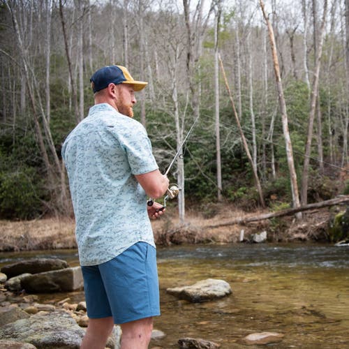 Mountain Khakis Stretch Poplin Deck Short In Blue