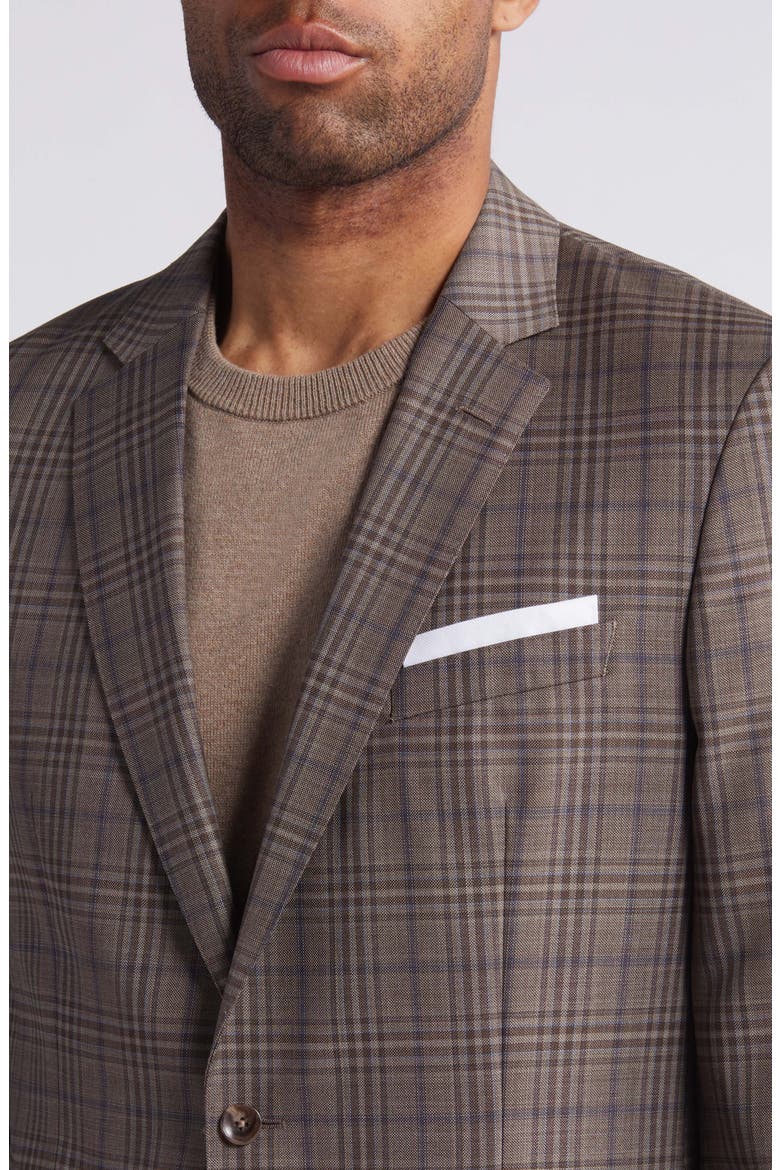Hutson Plaid Virgin Wool Sport Coat, Alternate, color, LIGHT BEIGE