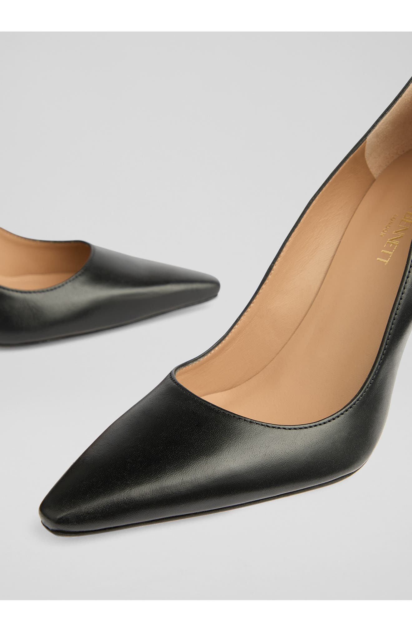 LK Bennett Fern Pointed Toe Pump, Alternate, color, Black Smooth Leather