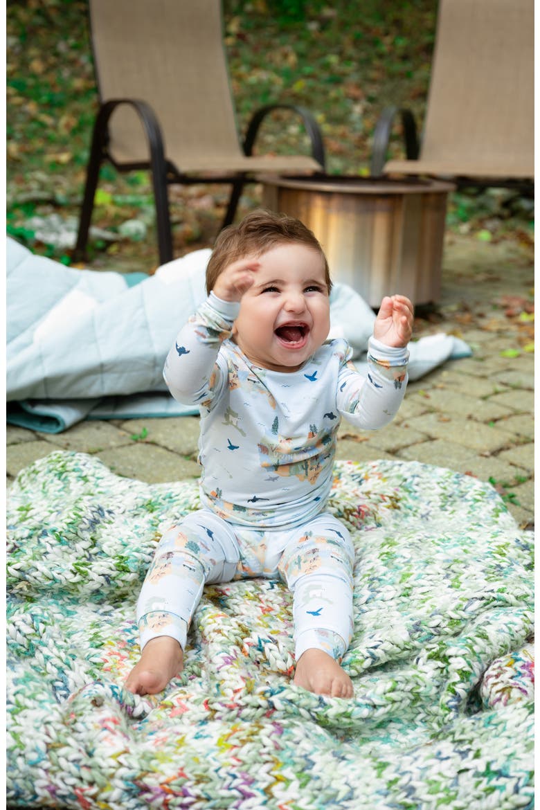 Kids' America the Beautiful Fitted Two-Piece Pajamas, Alternate, color, BLUE