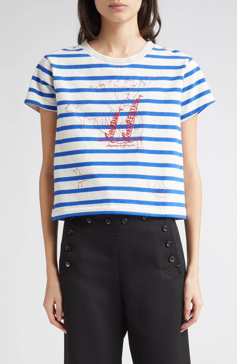 Bode Margate Sails Stripe T-Shirt, Main, color,