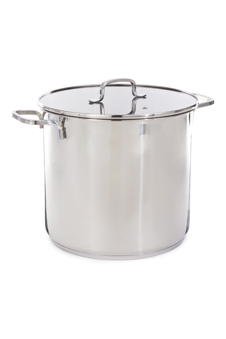 Dina Helix Stainless Steel Stock Pot, Main, color, SILVER