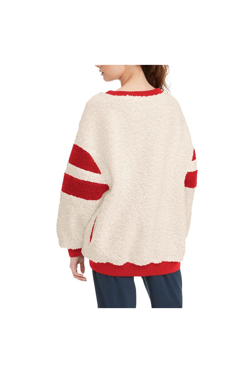 TOMMY JEANS Women's Tommy Jeans Oatmeal/Red Chicago Bulls Mindy Sherpa Pullover Sweatshirt, Alternate, color, Oatmeal