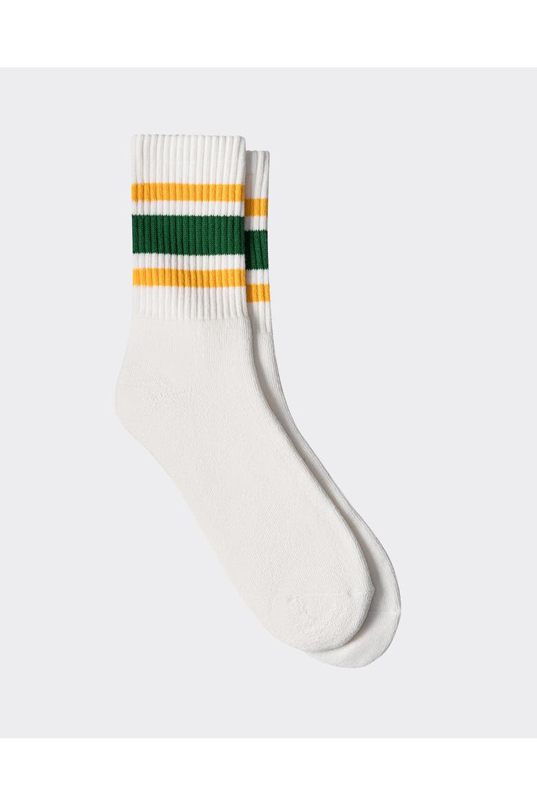 Co-Ed Cloud Crew Socks, Main, color, Yellow/Green/Yellow