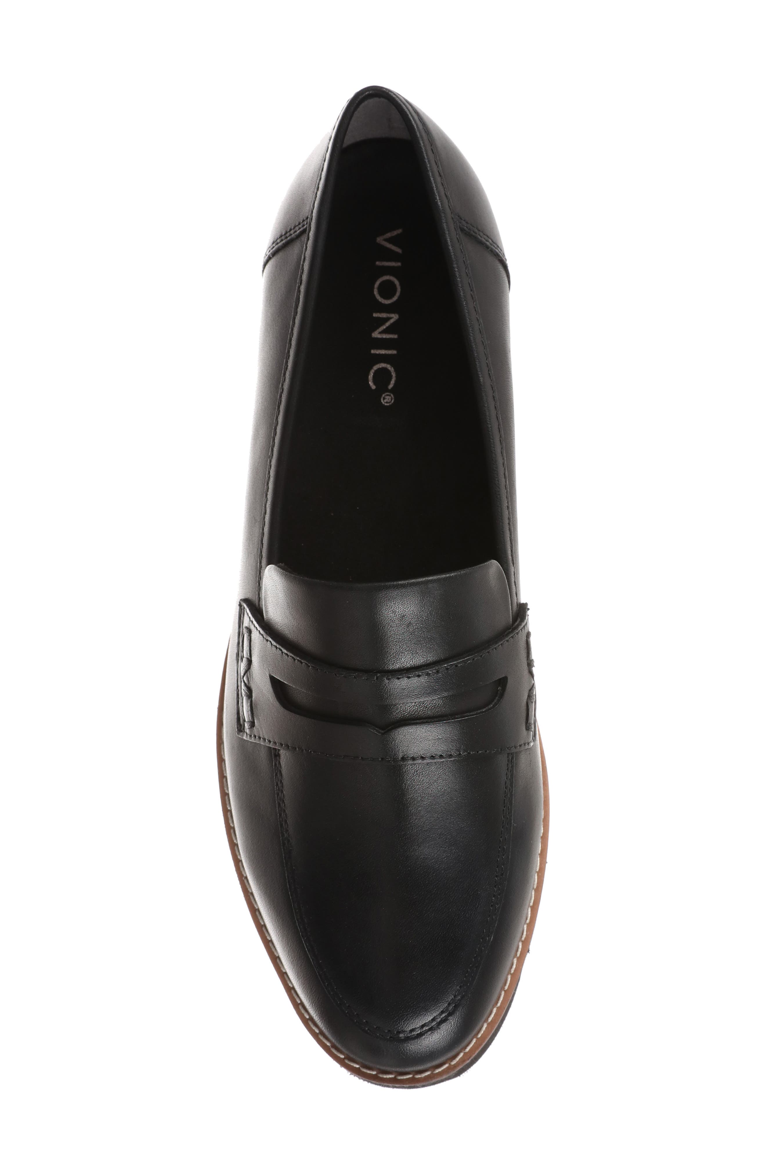 Vionic Cheryl II Lug Penny Loafer, Alternate, color, Black Nappa