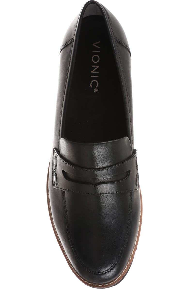 Vionic Cheryl II Lug Penny Loafer, Alternate, color, Black Nappa