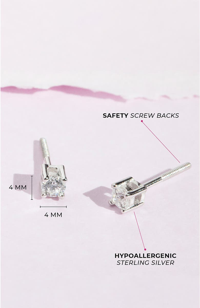 In Season Jewelry Classic Round Solitaire Earrings, Alternate, color, April