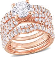 DELMAR Set of 3 Lab Grown White Sapphire Rings