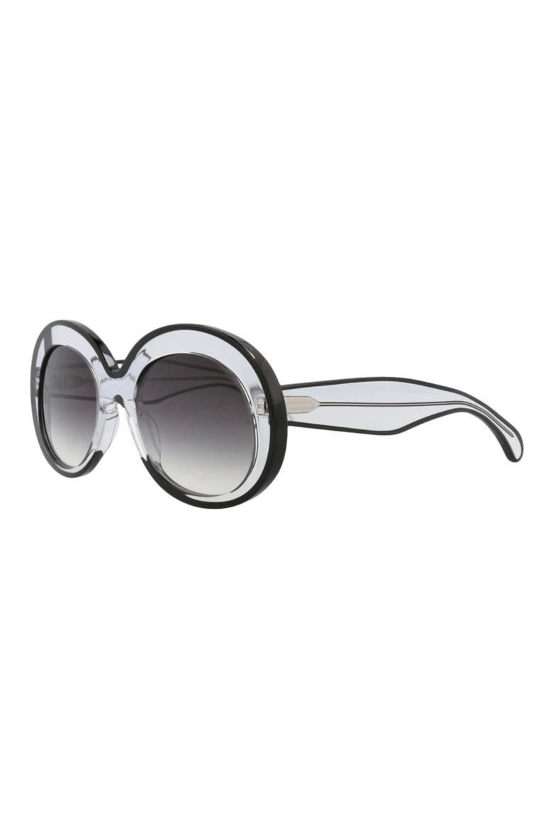 54mm Gradient Round Sunglasses, Alternate, color, CRYSTAL CRYSTAL GREY