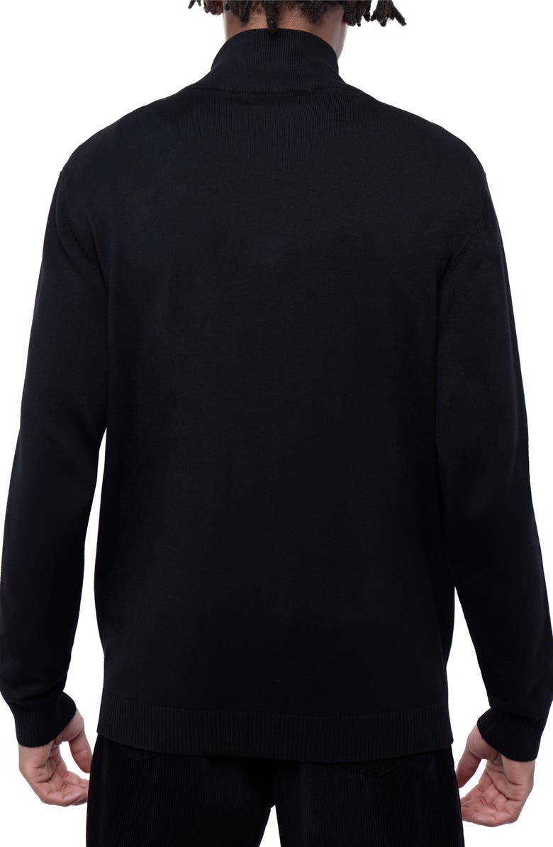 Spring + Mercer Mock Neck Full Zip Sweater, Alternate, color, Black