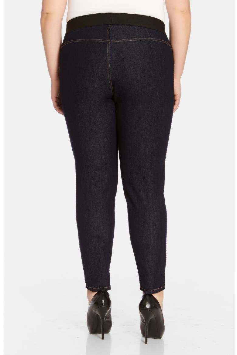 Dark Rinse Denim Leggings, Alternate, color, INDIGO