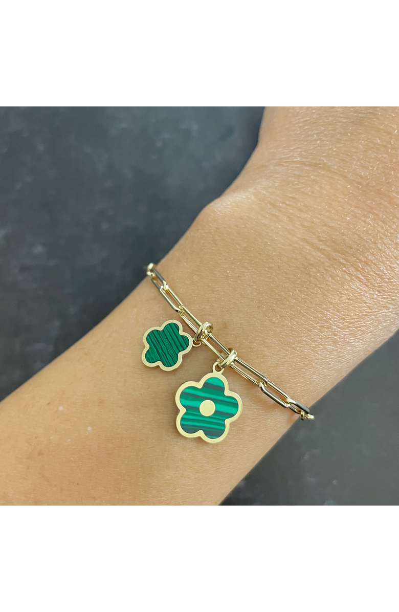 The Lovery Fine Jewelry Malachite Flower Charm, Alternate, color, Malachite