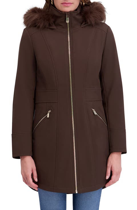 Shelled Faux Fur Trim Hooded Parka