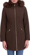 Kensie Shelled Faux Fur Trim Hooded Parka
