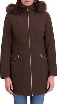 Kensie Shelled Faux Fur Trim Hooded Parka
