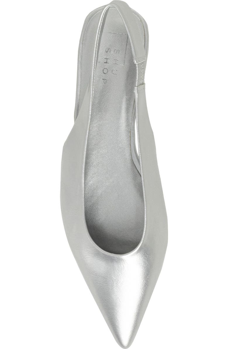 SHUSHOP Amelia Slingback Flat, Alternate, color, Silver