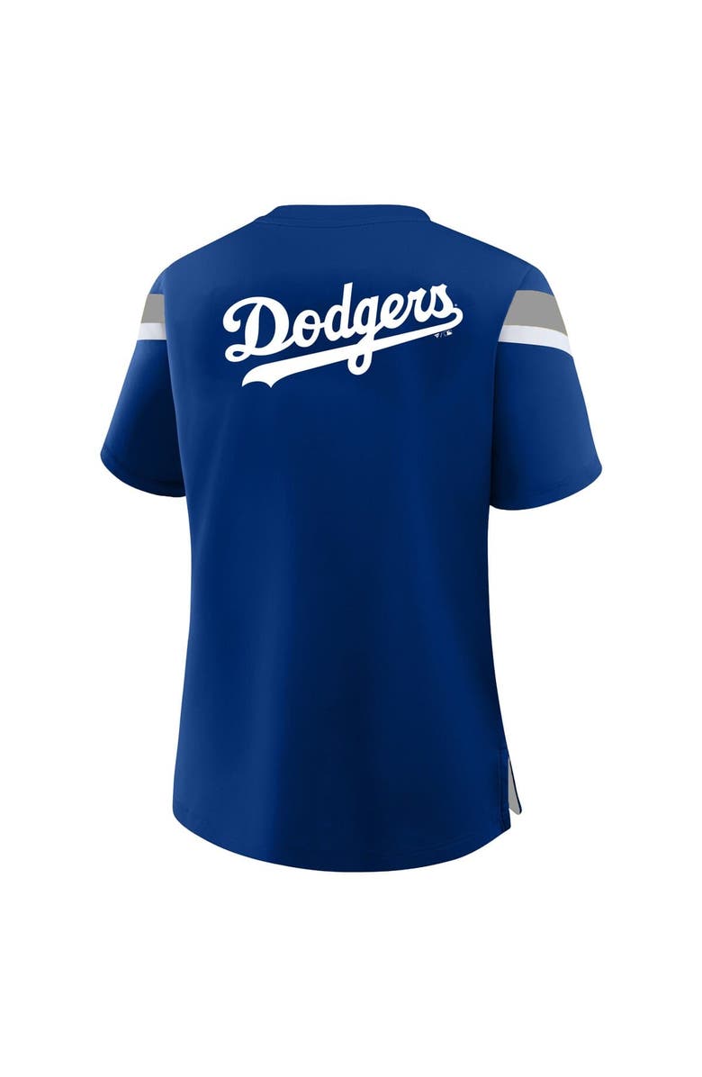 PROFILE Women's Profile  Gray Los Angeles Dodgers Lace-Up T-Shirt, Alternate, color, Gray