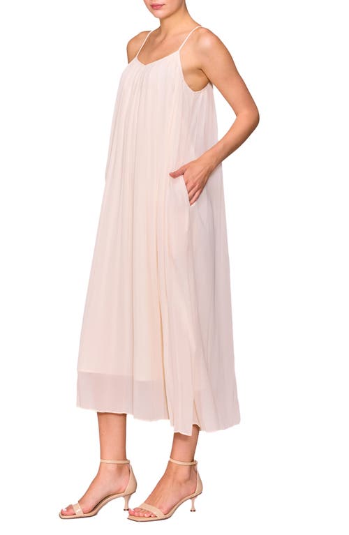 Melloday Pleated Midi Dress In White