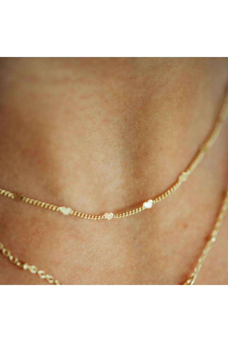 Dainty Heart Layering Chain, Alternate, color, Gold