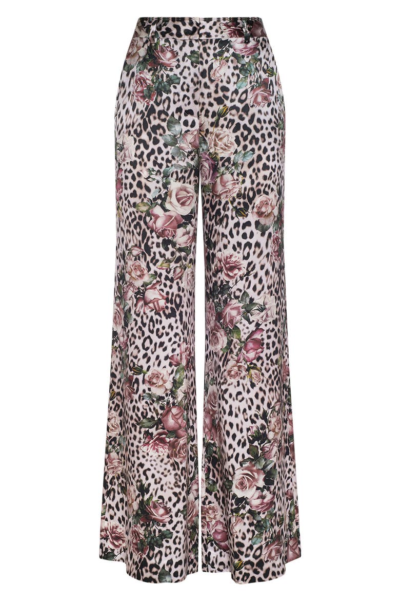 Pilar Silk Wide Leg Pants, Alternate, color, MULTI SMALL ROSE CHEETAH