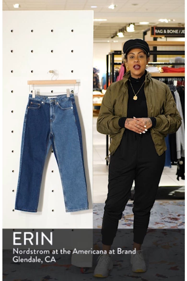 High Waist Straight Leg Moto Jeans video