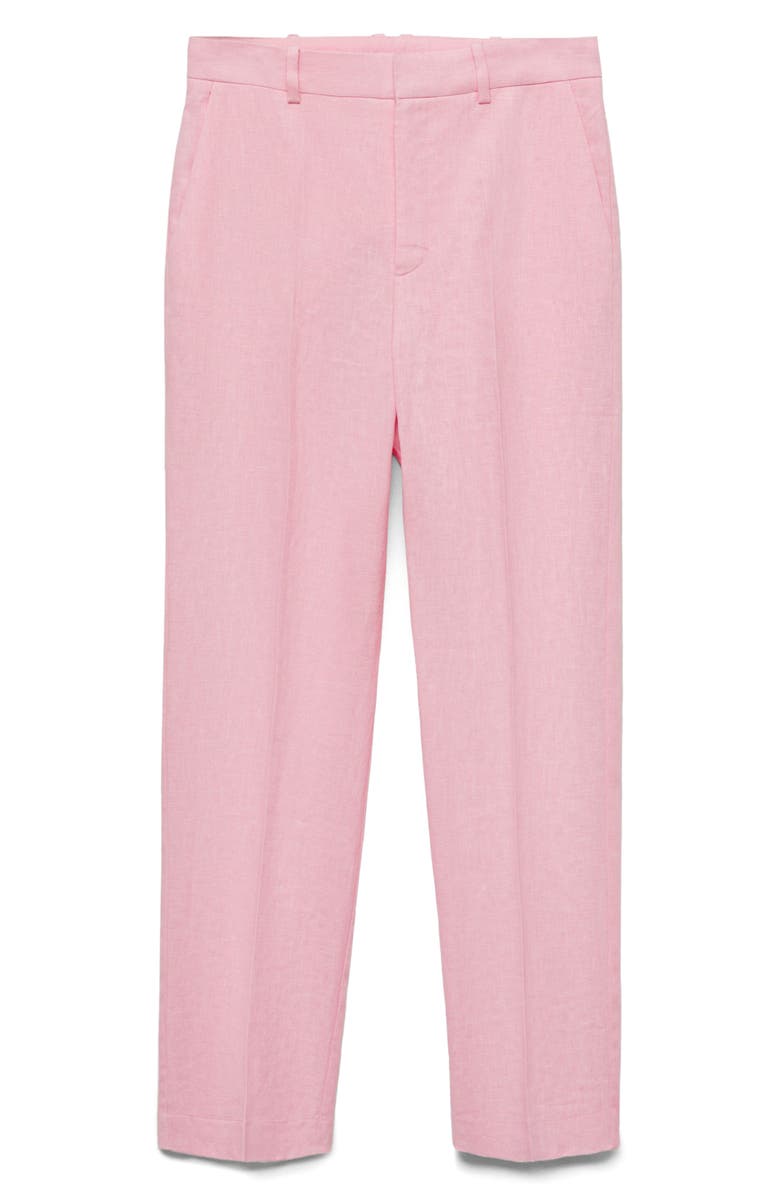 MANGO Boreli Linen Pants, Alternate, color, Light/ Pastel Pink