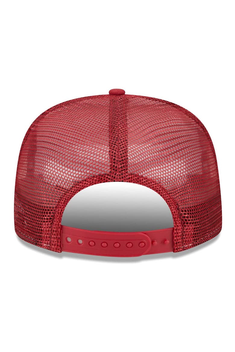 Men's New Era White/Cardinal Arizona Cardinals Banger 9FIFTY Trucker Snapback Hat, Alternate, color, White