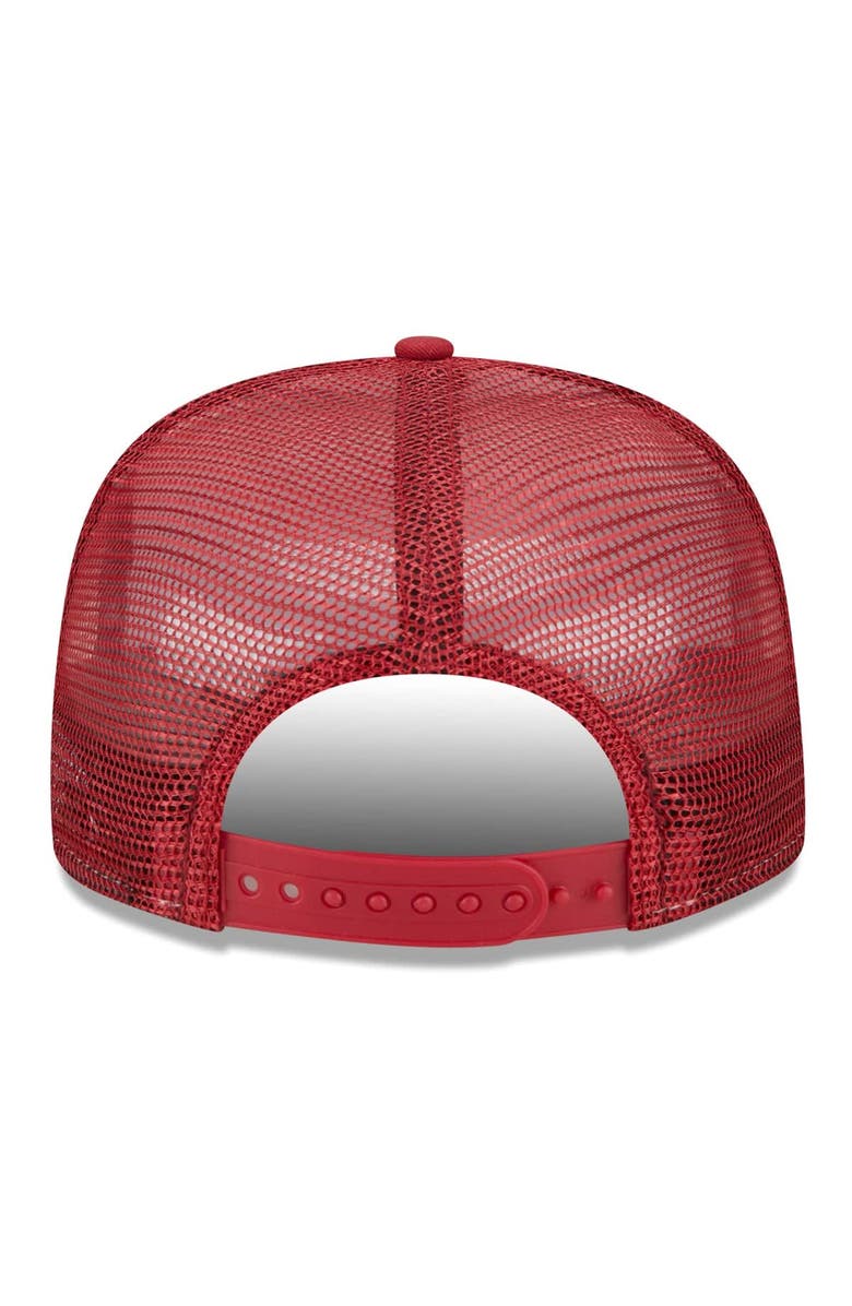 New Era Men's New Era White/Cardinal Arizona Cardinals Banger 9FIFTY Trucker Snapback Hat, Alternate, color, White