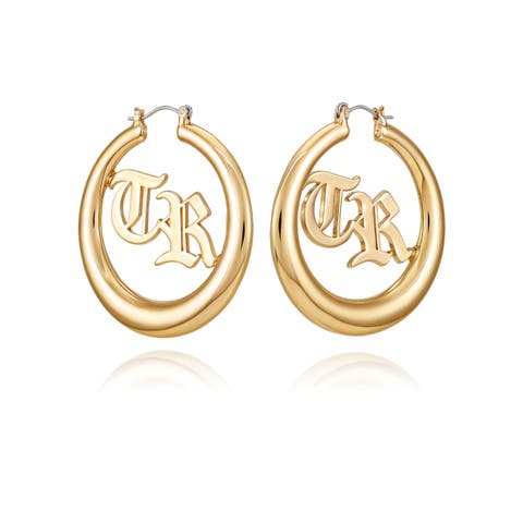 TR Logo Hoop Earrings