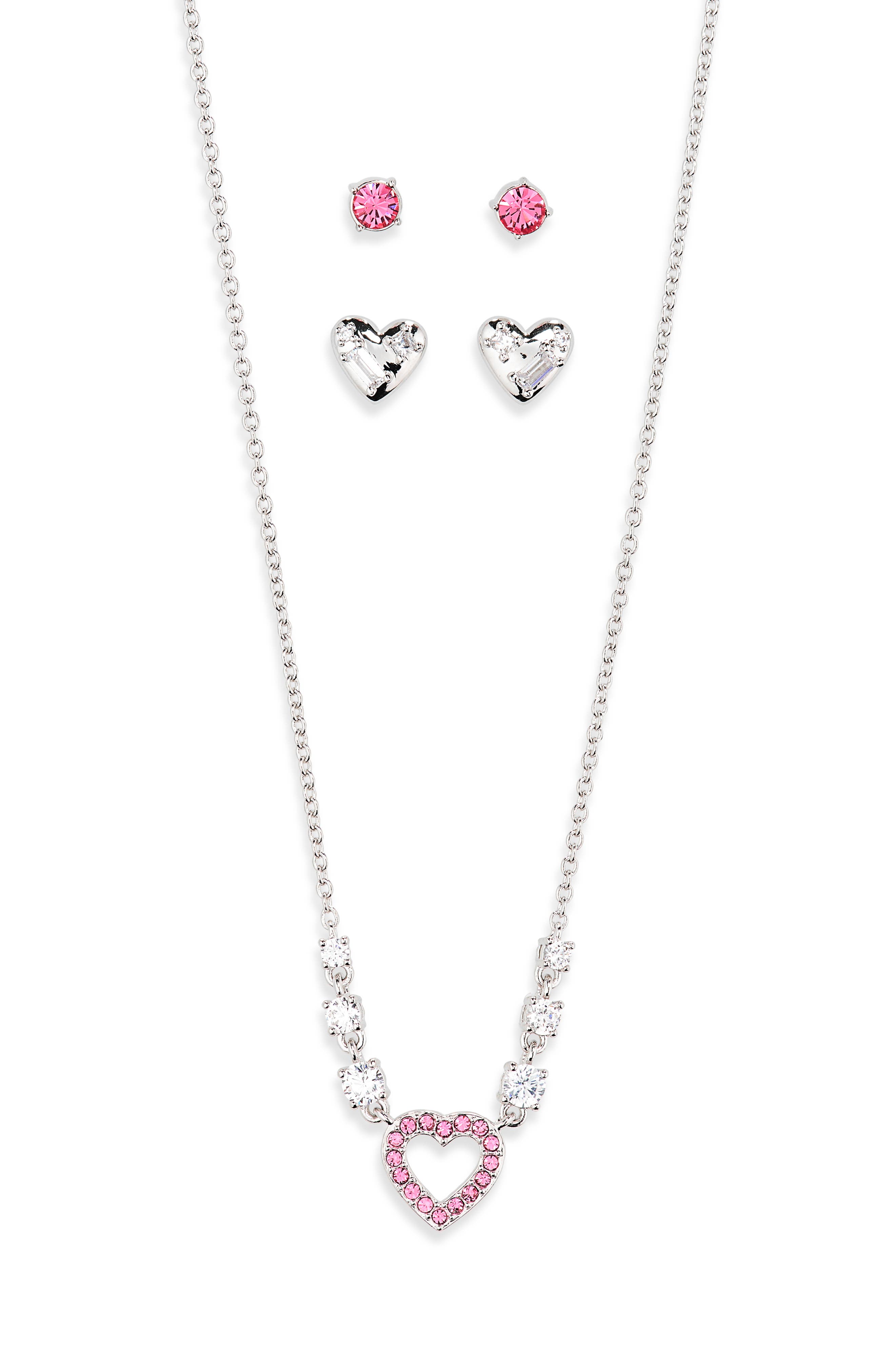 Nadri Valentine's Day Capsule 3-Piece Stud Earrings & Necklace Set