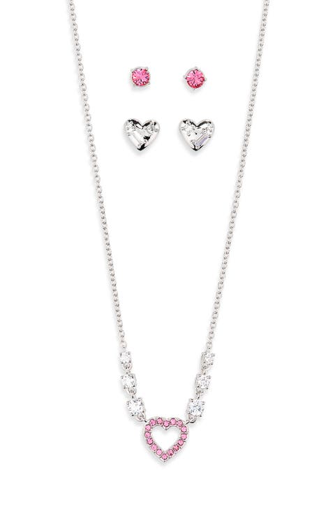 Valentine's Day Capsule 3-Piece Stud Earrings & Necklace Set