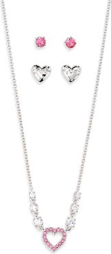 Nadri Valentine's Day Capsule 3-Piece Stud Earrings & Necklace Set