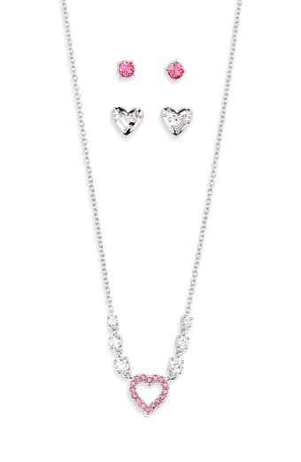 Nadri Valentine's Day Capsule 3-Piece Stud Earrings & Necklace Set